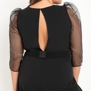 Eloquii Organza Sleeve Jumpsuit with Belt sz 20